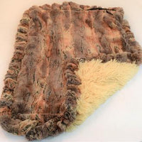 Red Fox & Camel Shag Travel Bed or Blanket