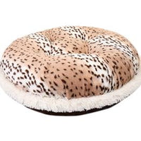 Snow Leopard & Chocolate Mink Bagel Bed