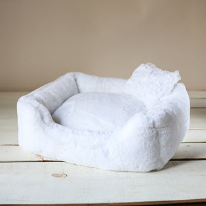 The Divine Dog Bed in White, Dove Grey, and Black