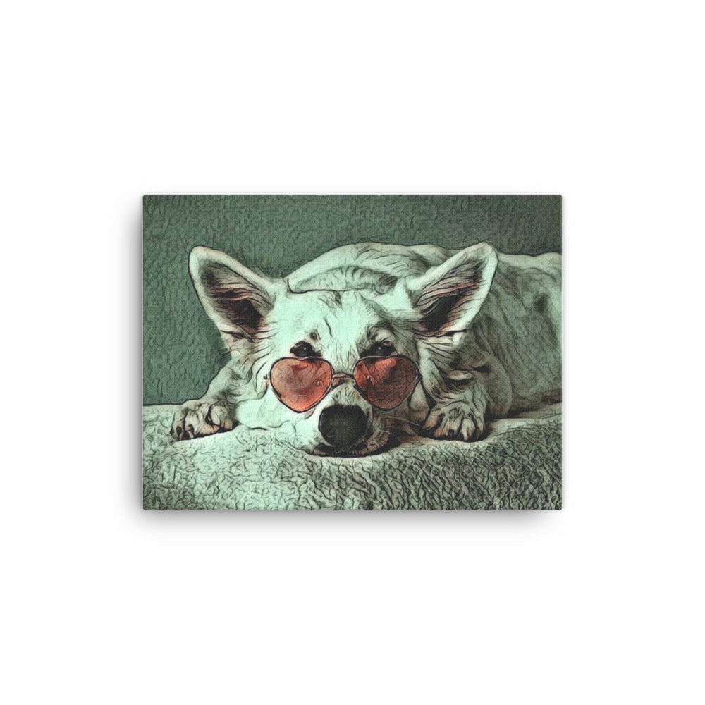 Super Chill Dog Canvas Art