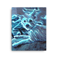 Mysterious Blue Puppy Canvas Art
