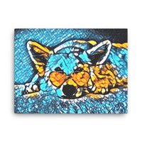 Blue Cool Dog Canvas Art
