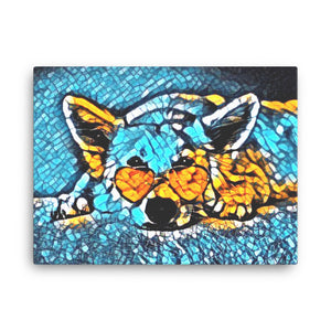 Blue Cool Dog Canvas Art