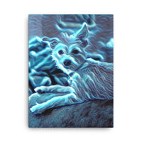 Mysterious Blue Puppy Canvas Art
