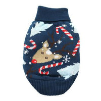 Combed Cotton Ugly Reindeer Holiday Dog Sweater
