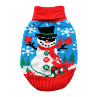 Combed Cotton Ugly Snowman Holiday Dog Sweater
