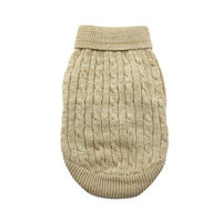 Combed Cotton Cable Knit Dog Sweater - Oatmeal
