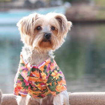 Hawaiian Camp Shirt - Sunset Hibiscus