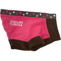 Highline Fleece Dog Coat - Pink and Brown with Polka Dots