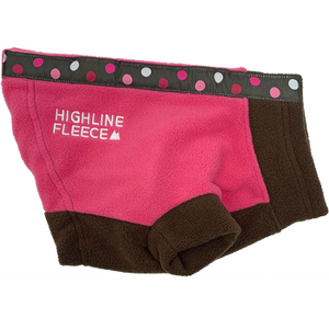 Highline Fleece Dog Coat - Pink and Brown with Polka Dots