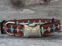 Napoleon Dog Collars with Silver Metal Buckle
