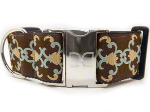 Duchess Extra Wide Dog Collar with Silver Metal Buckle