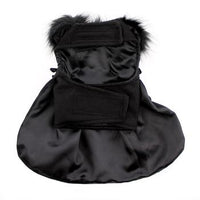 Wool Fur-Trimmed Dog Harness Coat - Black
