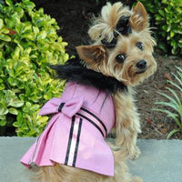 Wool Fur-Trimmed Dog Harness Coat - Pink
